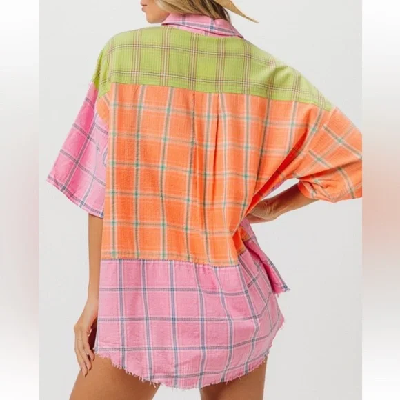 Bibi Washed Plaid Shirt - Picture 2 of 7